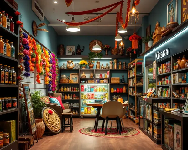 Cozy Family-Owned Kirana Store with Traditional Flex Design