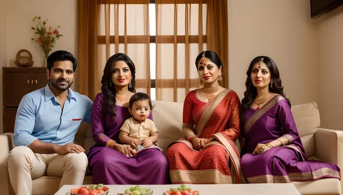 Cozy Family Portrait with Real Bhabhi
