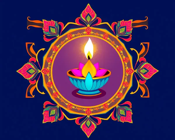 Cozy Janmashtami Diya Clipart PNG with Lotus Flower Design