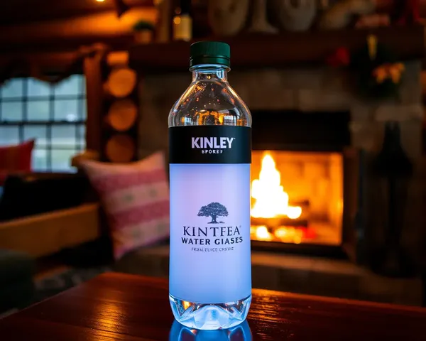 Cozy Kinley Water Bottle in Rustic Cabin Fireplace Setting