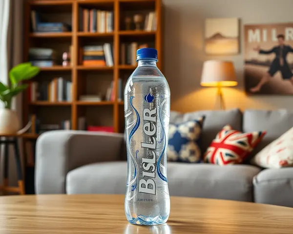 Cozy Living Room with Bisleri Water Bottle PNG
