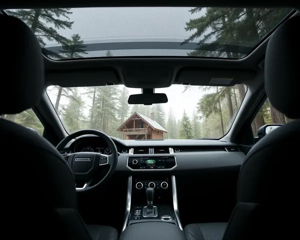 Cozy Range Rover Evoque Interior with Cabin in the Woods 4K Wallpaper