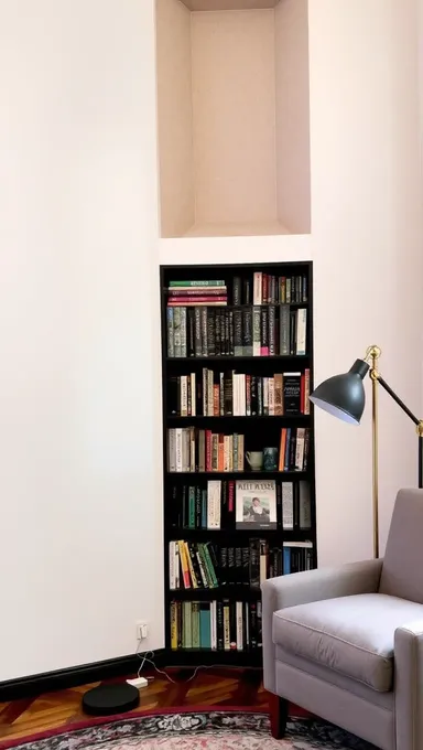 Cozy Reading Nook with Normal Wall and Bookshelf