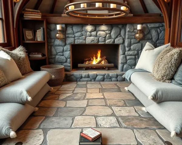 Cozy Reading Nook with Seamless Kota Stone Texture
