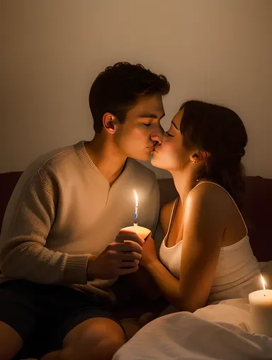 Cozy Room Kiss with Photo Editor's Camera and Software