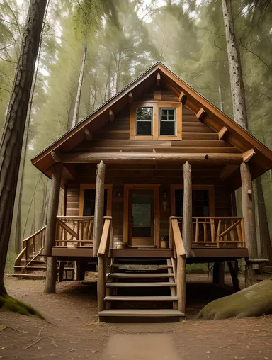Cozy Treehouse Stilt House with Winding Staircase