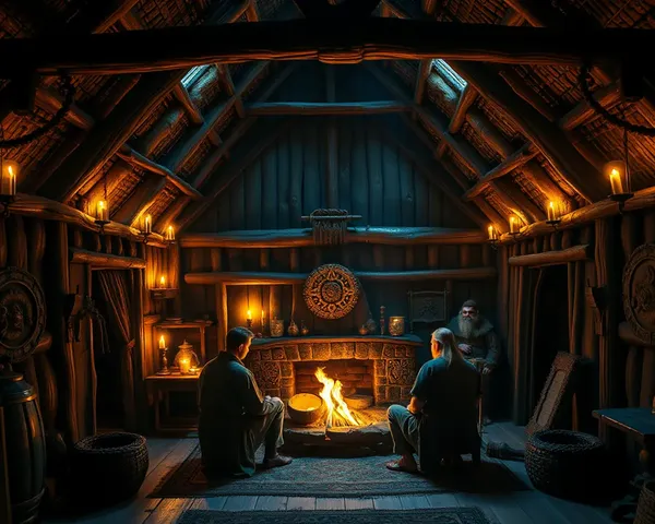 Cozy Viking Longhouse in 4K with Candles and Roaring Fire
