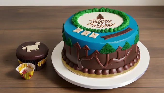 Creative Black Forest Cake Forest Shape Illustration