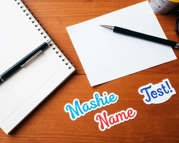 Creative Stationery Setup with Name Stickers and Pencil