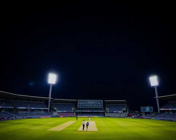 Cricket Stadium Nighttime Wallpaper with Bright Lights