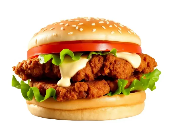 Crispy Chicken Sandwich PNG Image with Sesame Seed Bun
