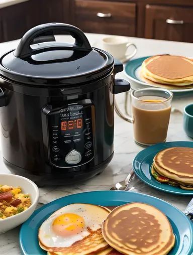 Crockpot Cooking Breakfast Recipe with Pancakes and Bacon