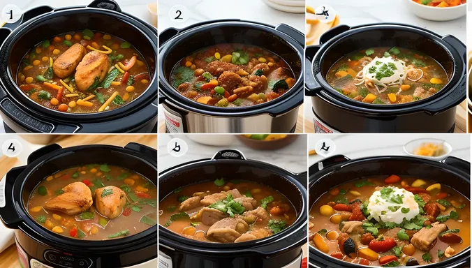 Crockpot Recipes Collage with Chili, Chicken, and Stews
