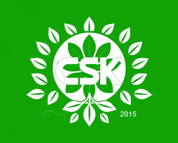 Csk Logo PNG HD with Green Leaf Pattern Background