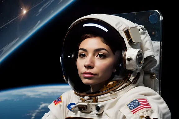 Curious Astronaut Explores Distant Galaxy Depths