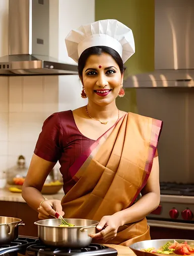 Cute Bhabhi Cooking Up a Storm in Indian Kitchen