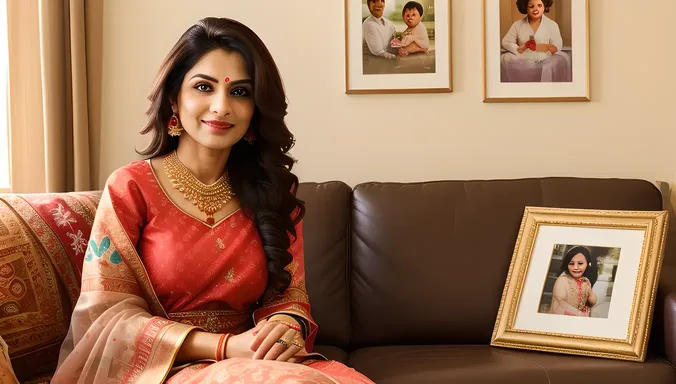 Cute Bhabhi Reminisces Happy Memories with Family Photos