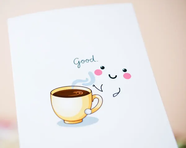 Cute Cartoon with Good Morning Coffee Greeting