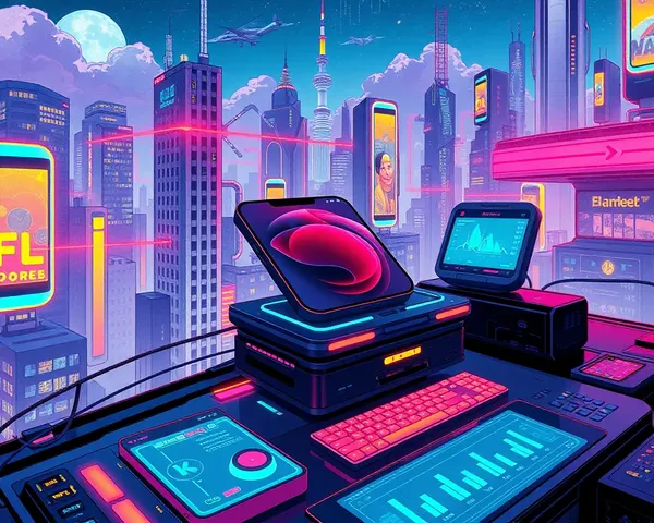 Cyberpunk City with iPhone 12 Pro and Holographic Screens