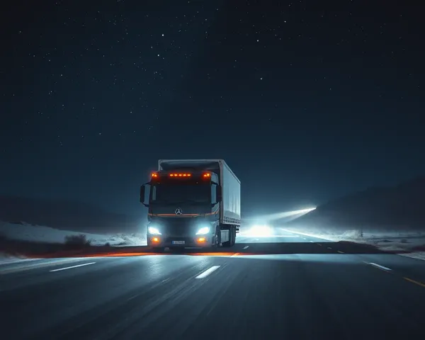 Cybertruck Cruises Down Dark Highway at Night