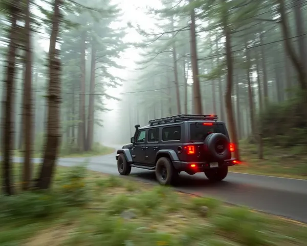 Cybertruck Speeds Through Dense Forest at Night
