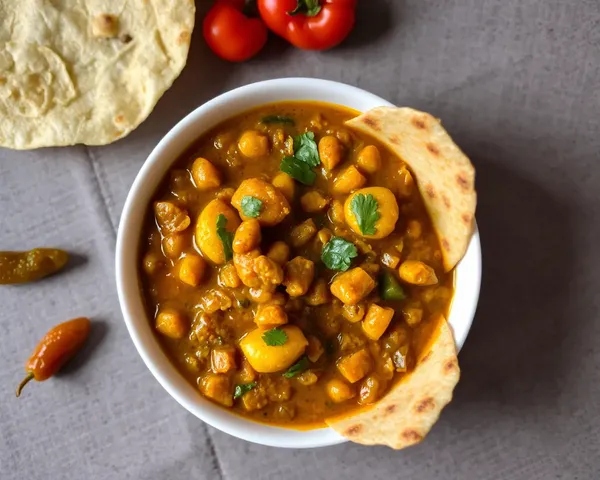 Dal Fry with Papadum and Pickles Side Dish