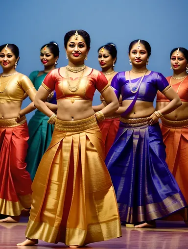 Dancers Prepare for Traditional Mohiniyattam Dance Performance