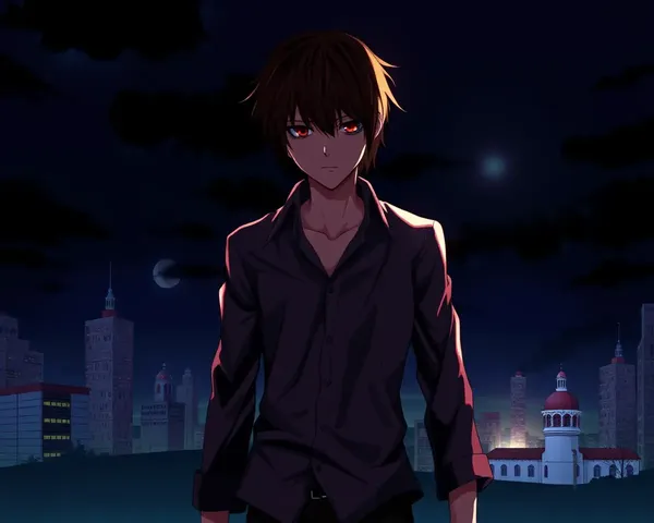 Dark Anime Fanart Wallpaper: Powerful Character with Ominous City