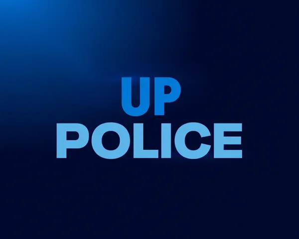 Dark Blue Background UP Police Logo with Sleek Gradient Effect