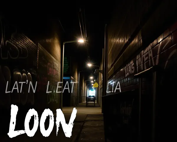 Dark City Alleyway at Night with Graffiti and Streetlights