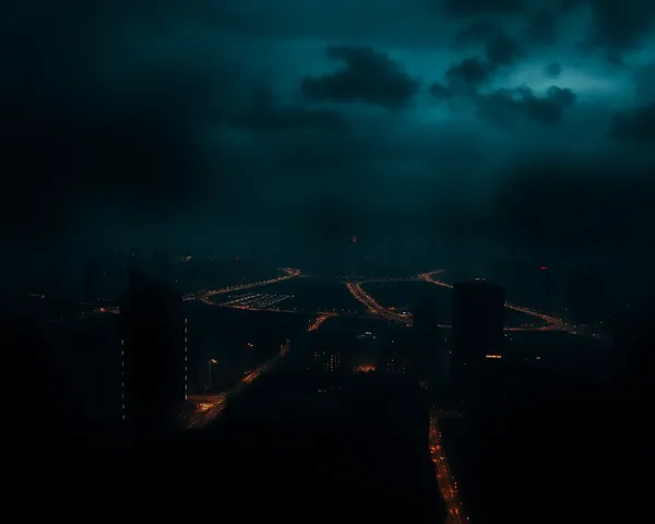 Dark Cityscape Background with Mysterious Nighttime Atmosphere in HD 1080p