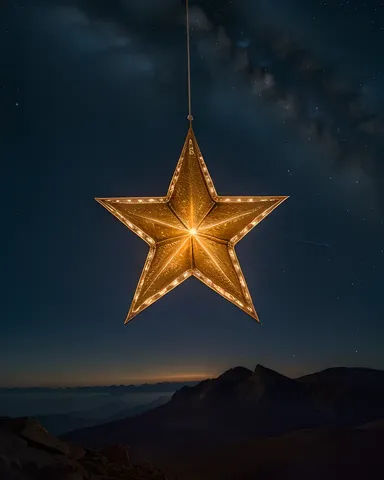 Dark Night Sky Yyy Bright Yellow Star