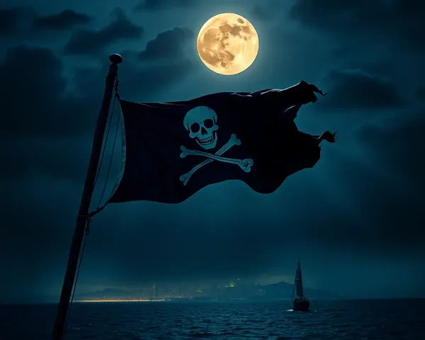 Dark One Piece Whitebeard's Jolly Roger Flag