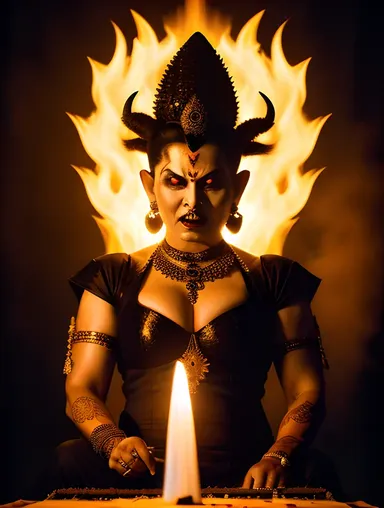 Dark Ritual with Angry Bhadrakali at Center of Dark Magic