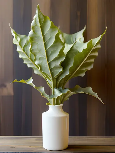 Datura Plant Adorns Rustic Wooden Backdrop with Trumpet Flowers