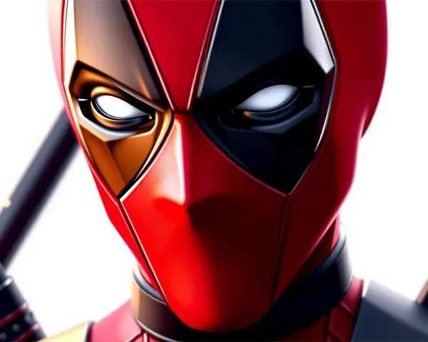 Deadpool 3D Wallpaper: Close-Up of Deadpool's 3D Red and Black Face
