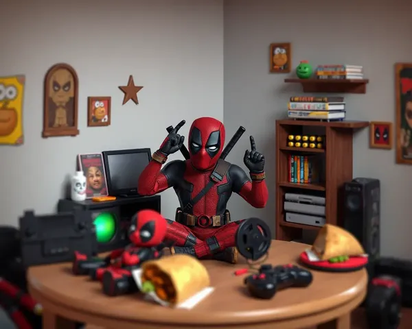 Deadpool 3D Wallpaper: Deadpool Surrounded by Favorite 3D Things