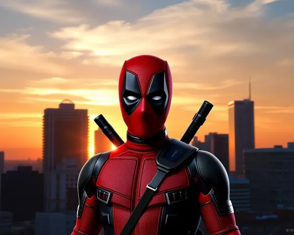 Deadpool 3D Wallpaper: Deadpool in Sassy Sunset Cityscape Pose