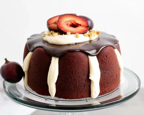 Decadent Plum Cake with Buttercream Frosting and Fresh Plum