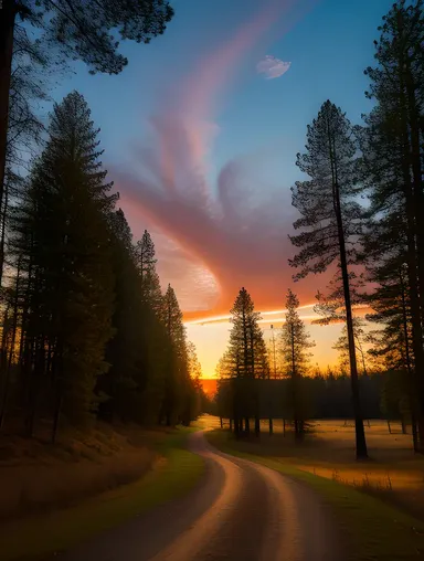 Deer Antlers Silhouetted against Vibrant Sunset Sky