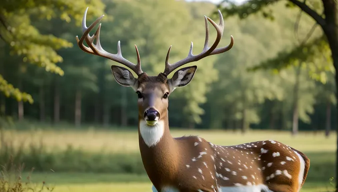 Deer Antlers with Light Reflection Creating Sense of Depth and Dimension