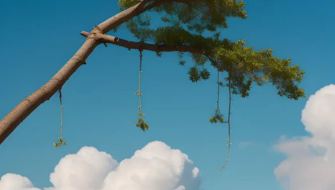 Delicate Buke Branch Suspended in Air High-Definition