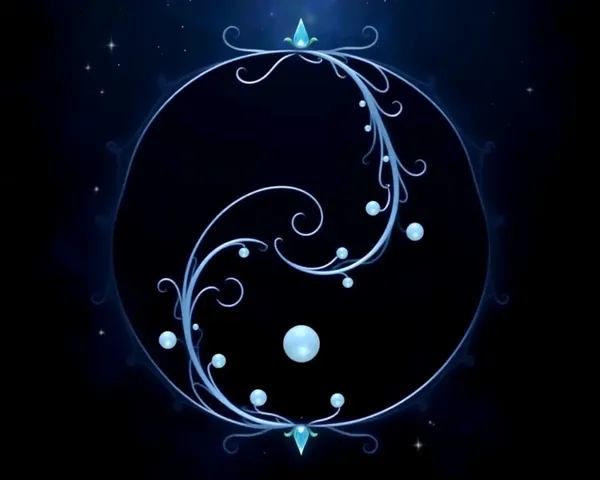 Delicate Yin Yang Patterns on Dark Blue Background