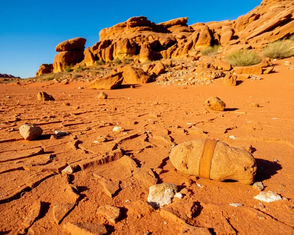 Desert Landscape with Dry Colours and Cracked Earth