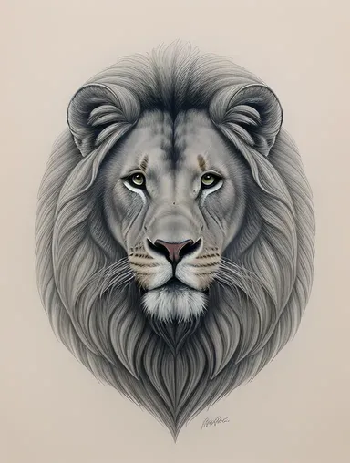 Detailed Drawing of Narasimhar's Majestic Lion Head