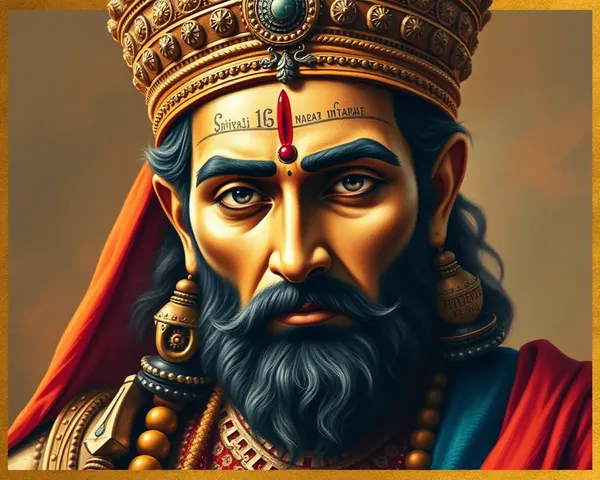 Detailed Full HD Shivaji Maharaj Portrait with Golden Border