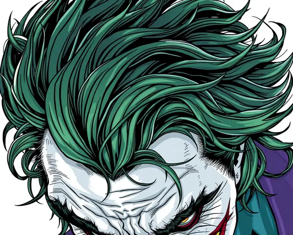 Detailed Illustration of Joker's Wild and Unruly Hair