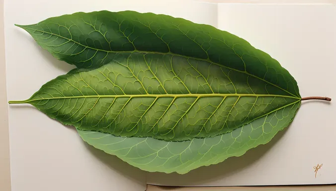 Detailed Sapera Leaf with Intricate Veins