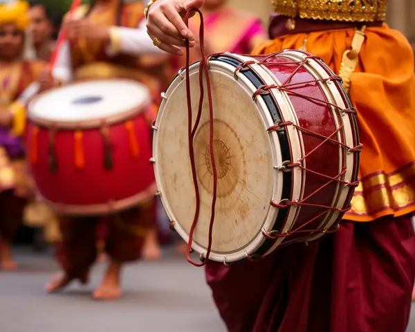 Dholak Drum Adds Rhythm to Traditional Indian Dance