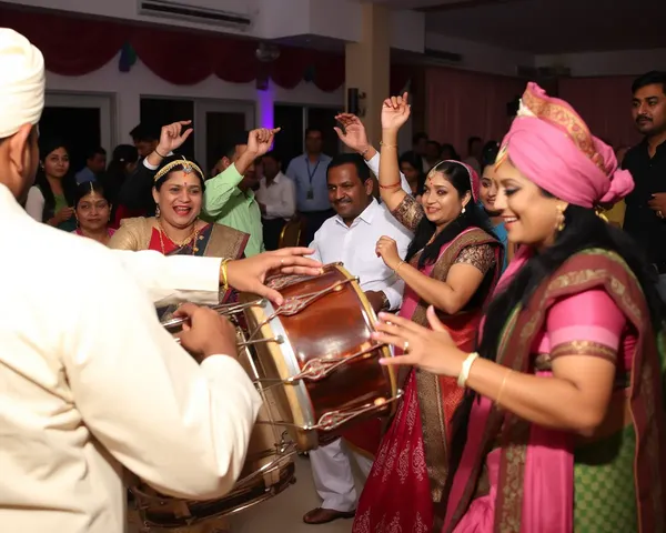 Dholak Drum Beats Energize Wedding Celebration Crowd